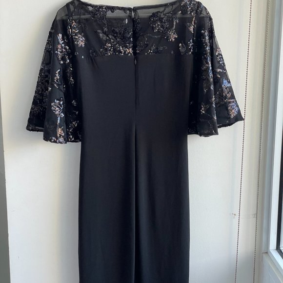 Ralph Lauren black sequin dress with bat wing sleeves - Picture 5 of 8